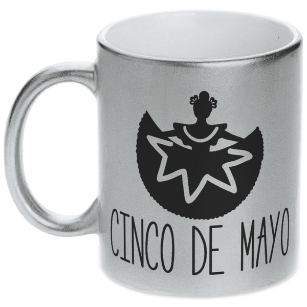 Custom Cinco De Mayo Metallic Silver Mug