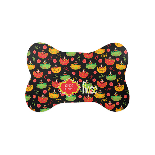 Custom Cinco De Mayo Bone Shaped Dog Food Mat (Small)