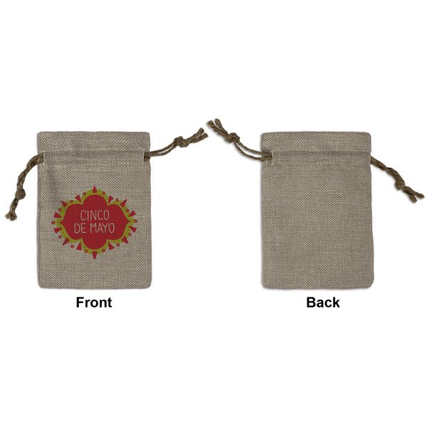 Cinco De Mayo Small Burlap Gift Bag - Front Approval