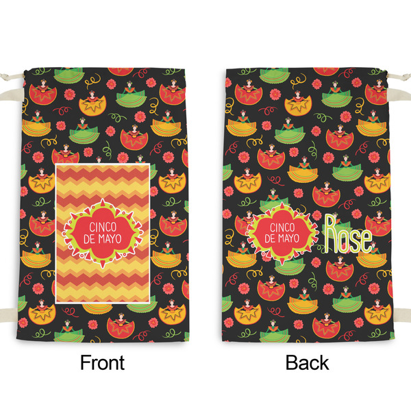 Cinco De Mayo Small Laundry Bag - Front & Back View