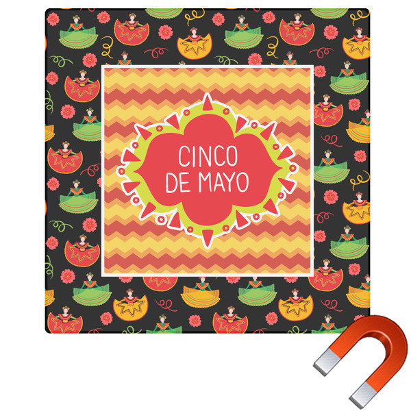 Custom Cinco De Mayo Square Car Magnet - 10"
