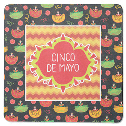 Cinco De Mayo Square Rubber Backed Coaster