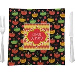 Cinco De Mayo 9.5" Glass Square Lunch / Dinner Plate- Single or Set of 4