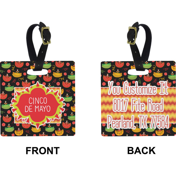Cinco De Mayo Square Luggage Tag (Front + Back)