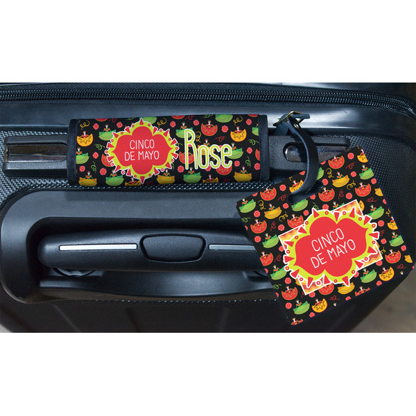 Cinco De Mayo Square Luggage Tag & Handle Wrap - In Context