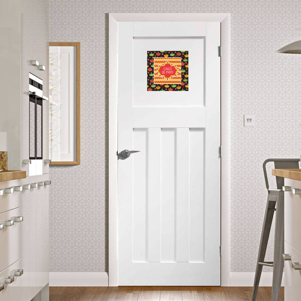Cinco De Mayo Square Wall Decal on Door