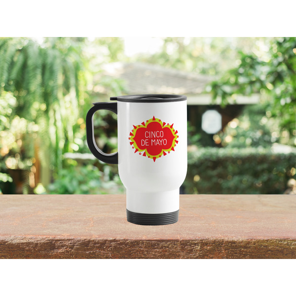 Cinco De Mayo Stainless Steel Travel Mug with Handle Lifestyle