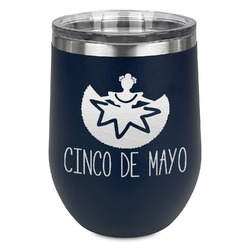 Cinco De Mayo Stemless Wine Tumbler - 5 Color Choices - Stainless Steel  (Personalized)