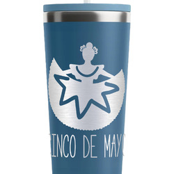 Cinco De Mayo RTIC Everyday Tumbler with Straw - 28oz - Steel Blue - Double-Sided