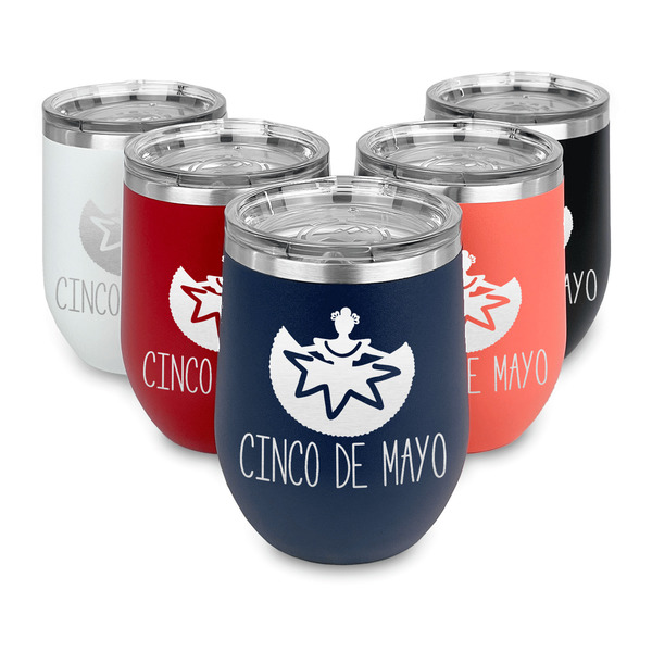 Cinco De Mayo Steel Wine Tumblers Multiple Colors