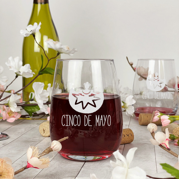 Cinco De Mayo Stemless Wine Glass - In Context