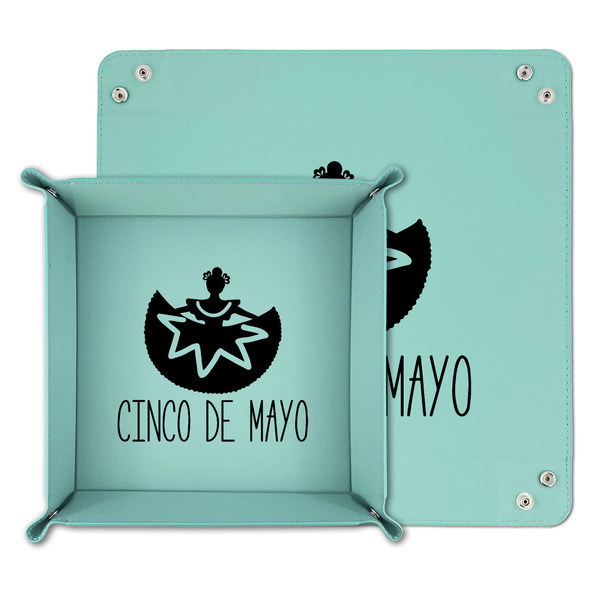 Cinco De Mayo Teal Faux Leather Valet Trays - PARENT MAIN