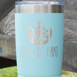 Cinco De Mayo 20 oz Stainless Steel Tumbler - Teal - Single Sided