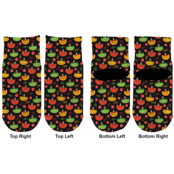 Cinco De Mayo Toddler Ankle Socks - Double Pair - Front and Back - Apvl