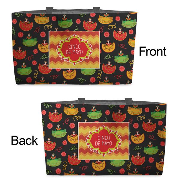 Cinco De Mayo Tote w/Black Handles - Front & Back Views