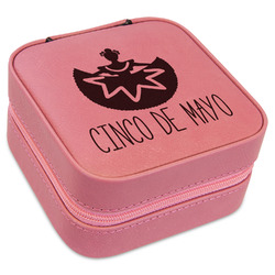 Cinco De Mayo Travel Jewelry Boxes - Pink Leather