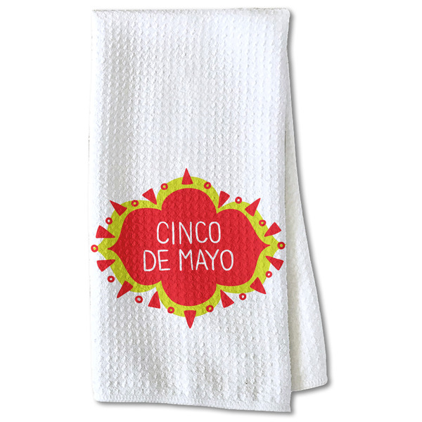 Custom Cinco De Mayo Kitchen Towel - Waffle Weave - Partial Print