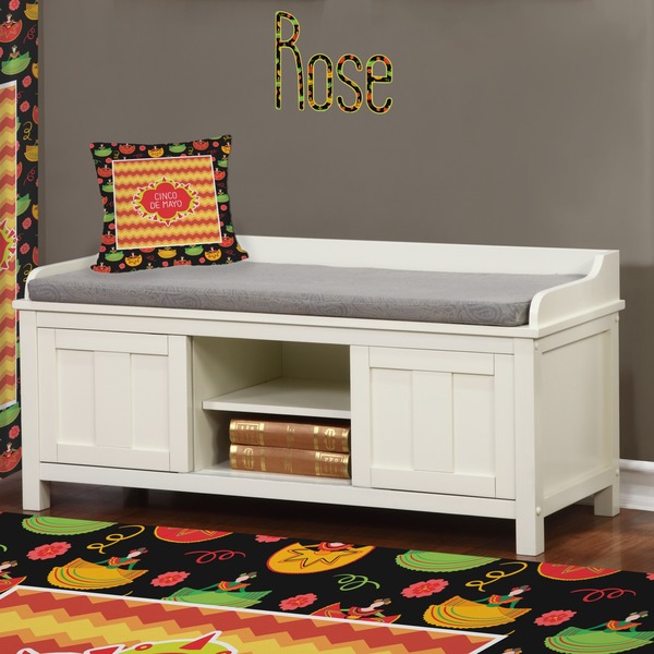 Cinco De Mayo Wall Name Decal Above Storage bench