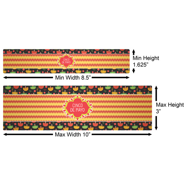 Cinco De Mayo Water Bottle Labels w/ Dimensions