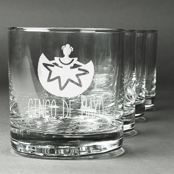 Custom Cinco De Mayo Whiskey Glasses (Set of 4) (Personalized)