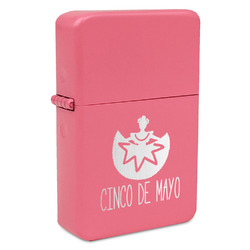 Cinco De Mayo Windproof Lighter - Pink - Single Sided & Lid Engraved