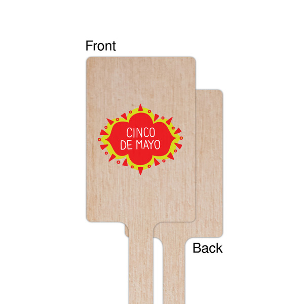 Cinco De Mayo Wooden 6.25" Stir Stick - Rectangular - Single - Front & Back