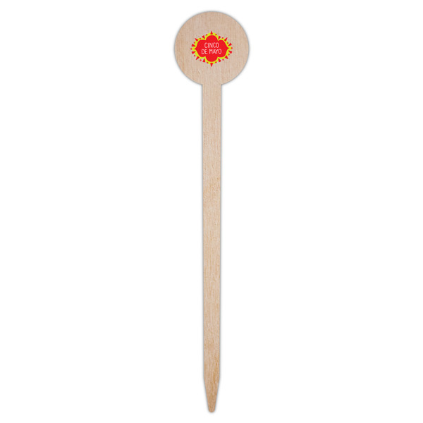 Cinco De Mayo Wooden 6" Food Pick - Round - Single Pick