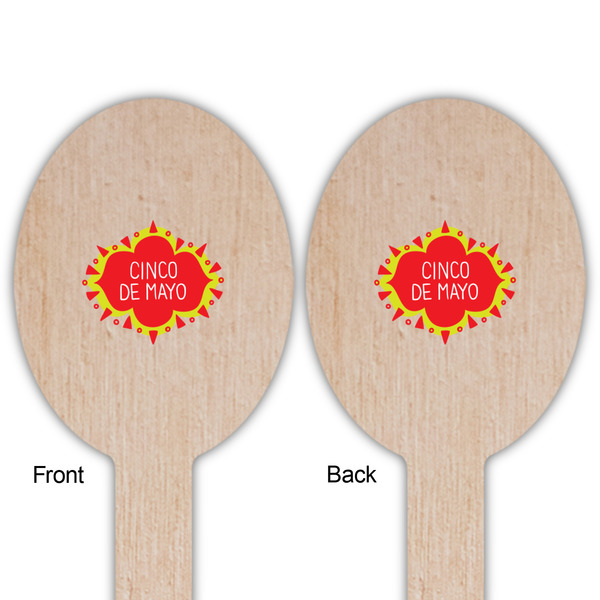 Cinco De Mayo Wooden Food Pick - Oval - Double Sided - Front & Back