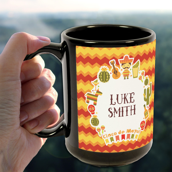 Fiesta - Cinco de Mayo 15oz. Black Mug - LIFESTYLE
