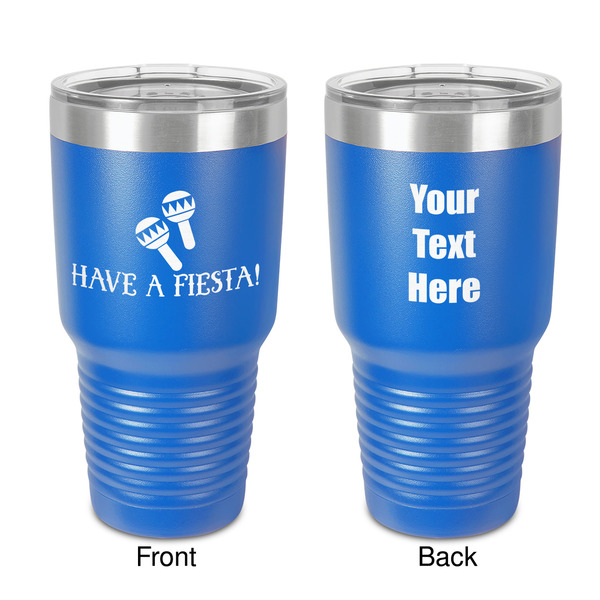 Custom Fiesta - Cinco de Mayo 30 oz Stainless Steel Tumbler - Royal Blue - Double-Sided (Personalized)