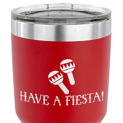 Fiesta - Cinco de Mayo 30 oz Stainless Steel Tumbler - Red - Single Sided (Personalized)