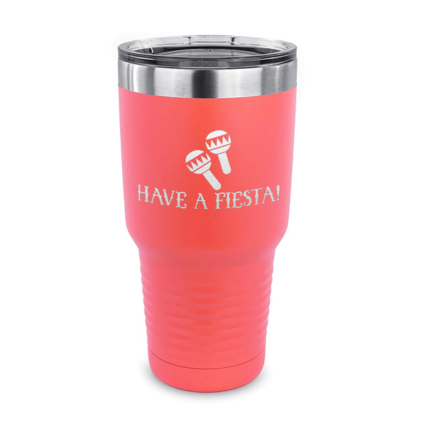 Custom Fiesta - Cinco de Mayo 30 oz Stainless Steel Tumbler - Coral - Single Sided (Personalized)