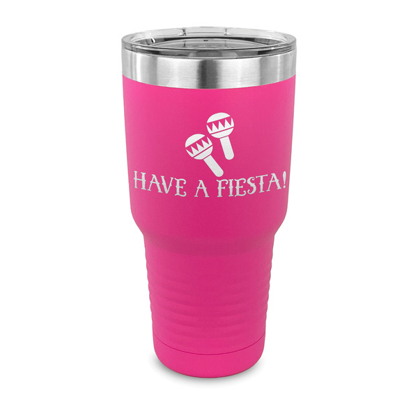 Custom Fiesta - Cinco de Mayo 30 oz Stainless Steel Tumbler - Pink - Single Sided (Personalized)