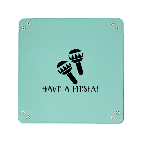 Fiesta - Cinco de Mayo 6" x 6" Teal Leatherette Snap Up Tray - APPROVAL