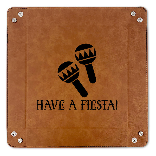Fiesta - Cinco de Mayo 9" x 9" Leatherette Snap Up Tray - APPROVAL (FLAT)