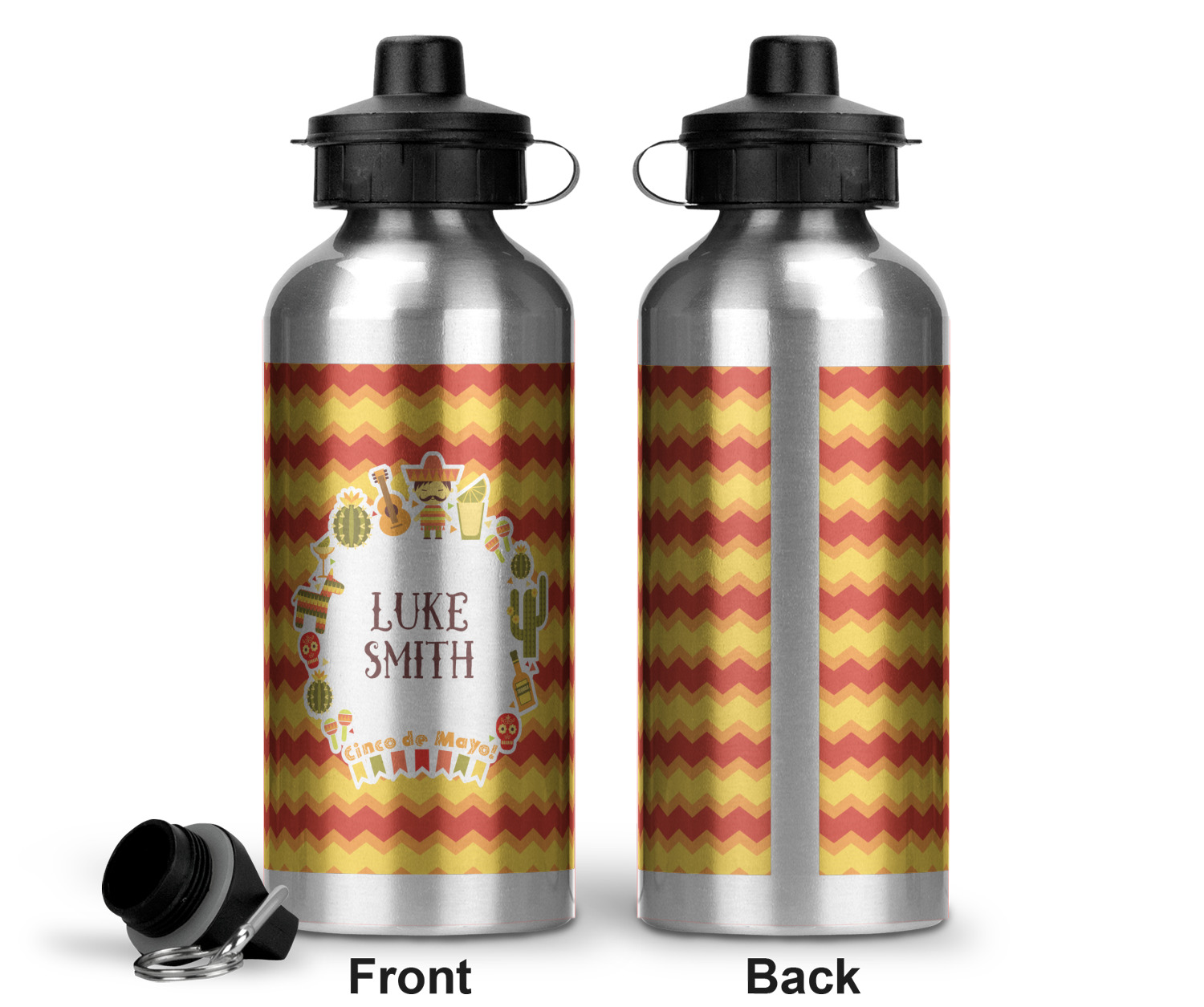Fiesta Cinco de Mayo Water Bottle Aluminum 20 oz (Personalized