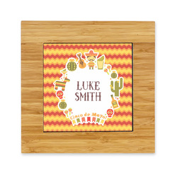 Fiesta - Cinco de Mayo Bamboo Trivet with Ceramic Tile Insert (Personalized)