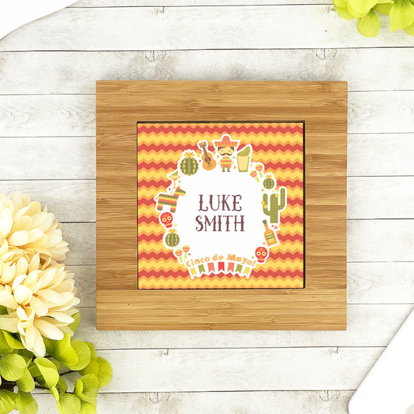 Fiesta - Cinco de Mayo Bamboo Trivet with 6" Tile - LIFESTYLE