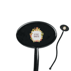Fiesta - Cinco de Mayo 7" Oval Plastic Stir Sticks - Black - Single Sided (Personalized)