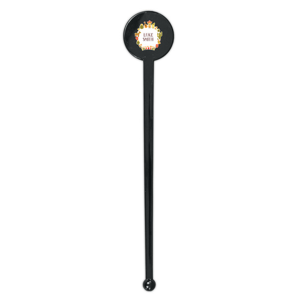 Fiesta - Cinco de Mayo Black Plastic 7" Stir Stick - Round - Single Stick