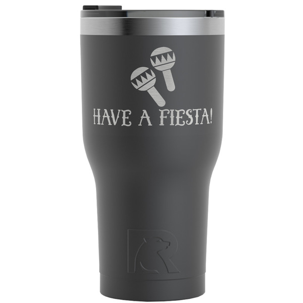 Custom Fiesta - Cinco de Mayo RTIC Tumbler - Black - Engraved Front (Personalized)