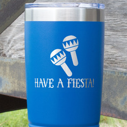Fiesta - Cinco de Mayo 20 oz Stainless Steel Tumbler - Royal Blue - Single Sided (Personalized)