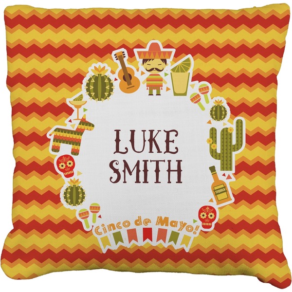 Custom Fiesta - Cinco de Mayo Faux-Linen Throw Pillow 20" (Personalized)
