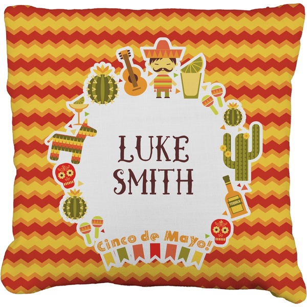 Custom Fiesta - Cinco de Mayo Faux-Linen Throw Pillow 26" (Personalized)