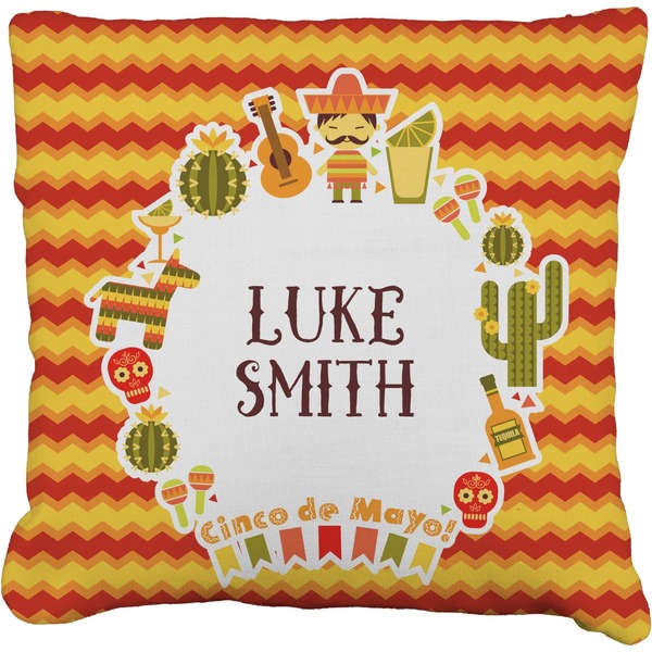 Custom Fiesta - Cinco de Mayo Faux-Linen Throw Pillow (Personalized)