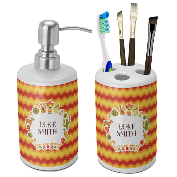 Custom Fiesta - Cinco de Mayo Ceramic Bathroom Accessories Set (Personalized)