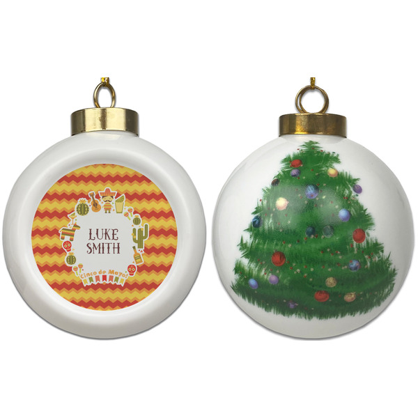 Fiesta - Cinco de Mayo Ceramic Christmas Ornament - X-Mas Tree (APPROVAL)
