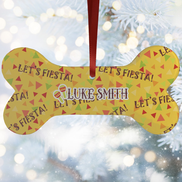 Custom Fiesta - Cinco de Mayo Ceramic Dog Ornament w/ Name or Text