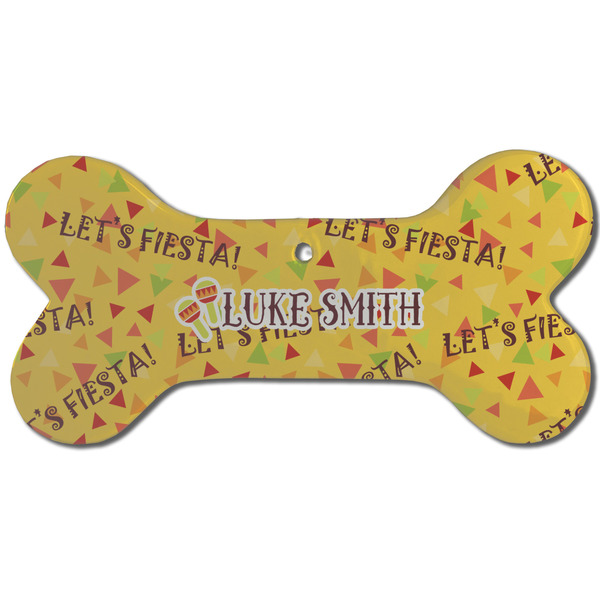 Custom Fiesta - Cinco de Mayo Ceramic Dog Ornament - Front w/ Name or Text