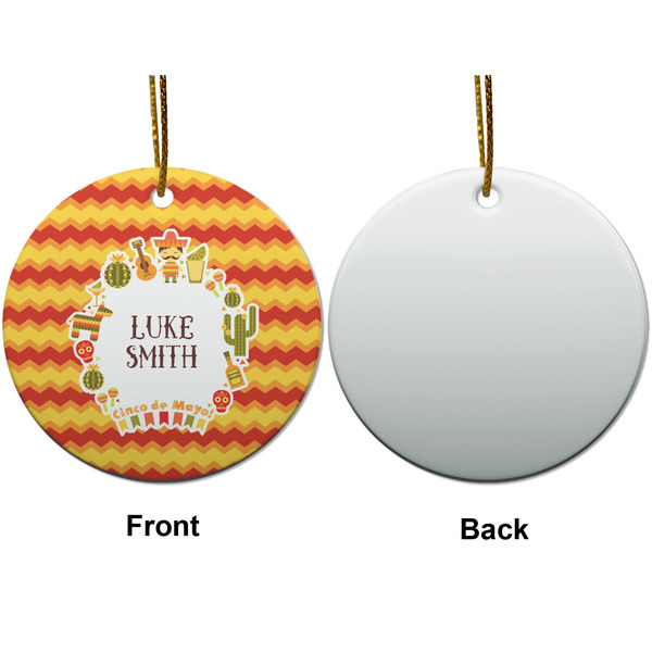 Fiesta - Cinco de Mayo Ceramic Flat Ornament - Circle Front & Back (APPROVAL)